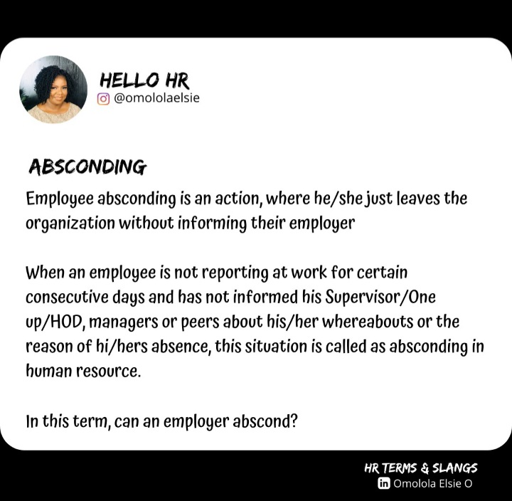 LighthouseHRco's tweet photo. What will you do if your employer abscond?
#hrpro #employeematters #hellohr #hrslangs #hrterms #recruitment https://t.co/FdExsFfxEv