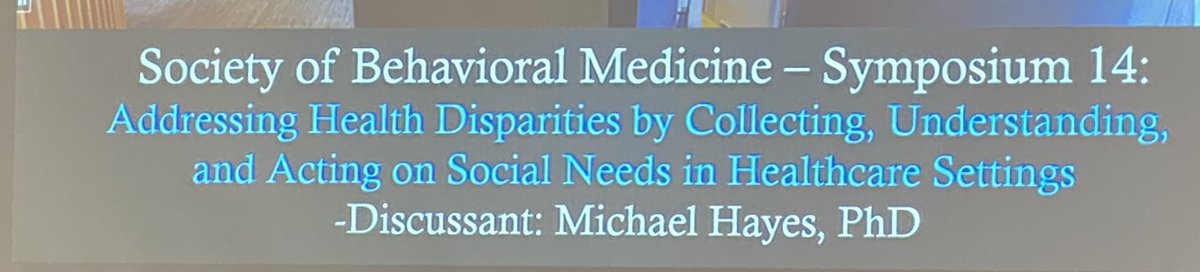 Addressing health disparities by collecting information on social needs in health care settings - and acting on patients’ needs! We have a long way to go but good beginnings! Great presentations in Baltimore! <a href="/BehavioralMed/">SBM</a> #SBM2022 #health