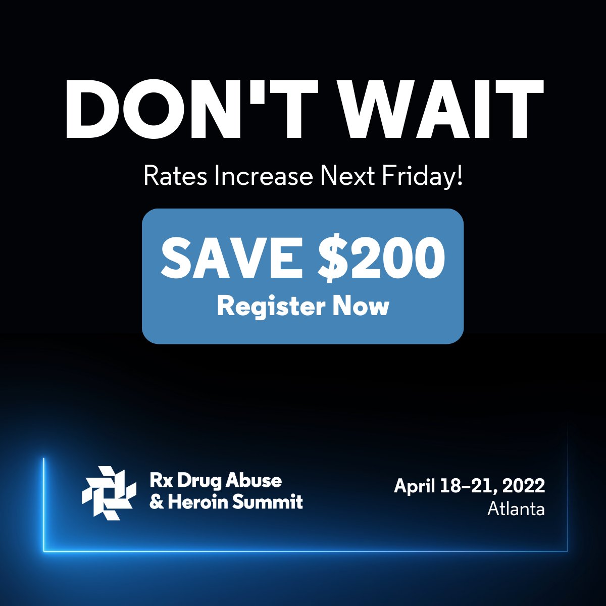 Don't get stuck paying more for registration. Regular Rates expire next Friday, April 15. Reserve your spot now: okt.to/rg9anA

#RxSummit2022