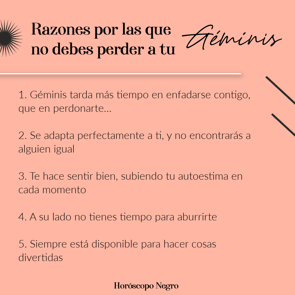 geminis_hn's tweet photo. Razones por las que no debes perder a un #Geminis ✨🔮✨ #horoscoponegro https://t.co/si13eUFM5c