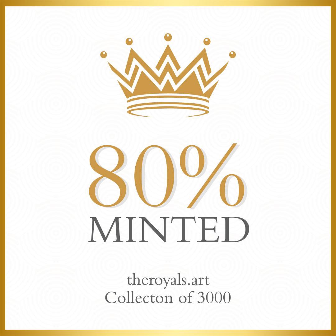 travelroyalnow's tweet photo. 2.4K (80%) minted 🥳 
 
As a minority-led project, some very influential doors have remained closed to us. Each mint is due to the power of our community and the values we champion. 

Thank you Royals for your support!👑

Public Mint is ongoing🚀 
https://t.co/KDFw80KNq5 https://t.co/RlR92MswcS