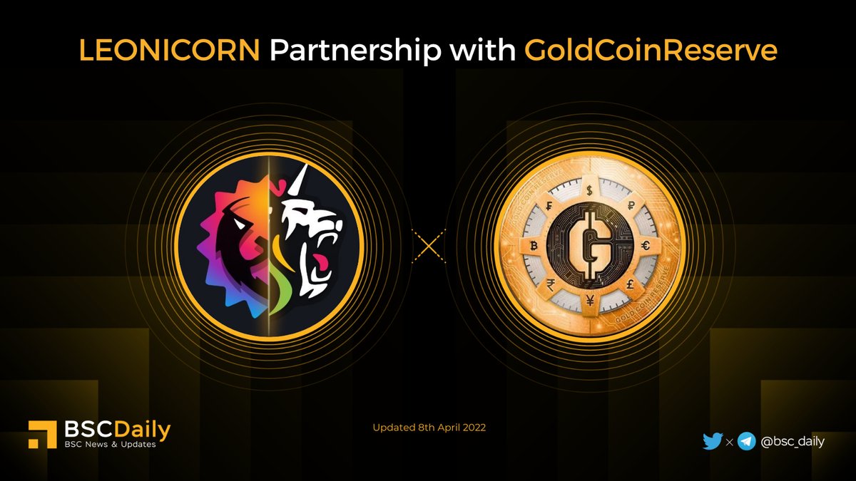 bsc_daily's tweet image. 🎉 @swapleonicorn Partnership with @goldcoinreserve 🚀

#GoldCoinReserve is developing EU central banking blockchain protocols. $GCR is the First #BNBCHAIN Gold-Backed Stable Coin🔥

$LEOS is Next generation AMM and yield farm with predictions, NFT and lottery on BNBCHAIN🚀

#BNB