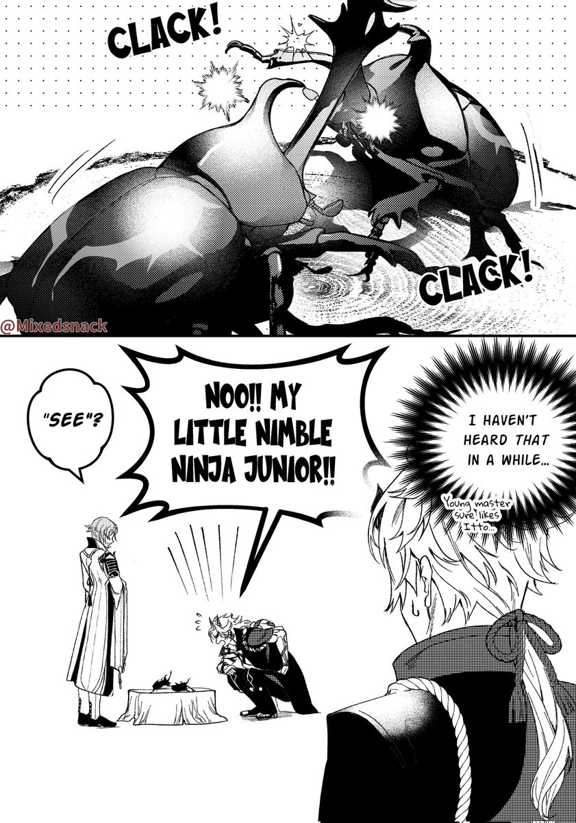 "You haven't seen anything yet, little master." #AyaItto #genshinimpactfanart 