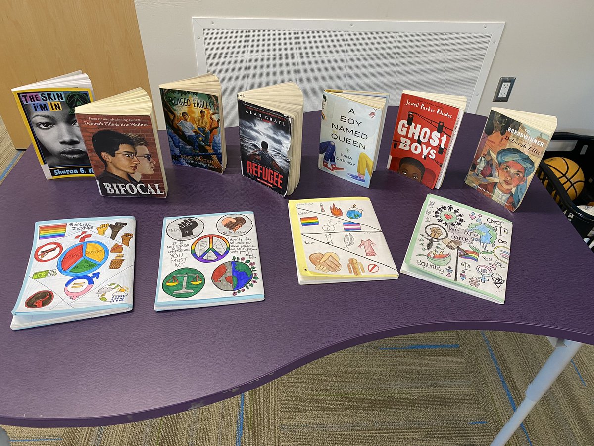 mshwarren's tweet photo. Lots of good reading responses happening in grade7/8 @HarbourLandSch Finishing up our Social Justice Novels this week. @RegPublicSchool https://t.co/eVGLAgymSI
