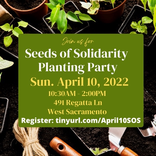 No plans for the weekend? Come get some fresh air with us at the Seeds of Solidarity Urban Farm! RSVP at tinyurl.com/April10SOS