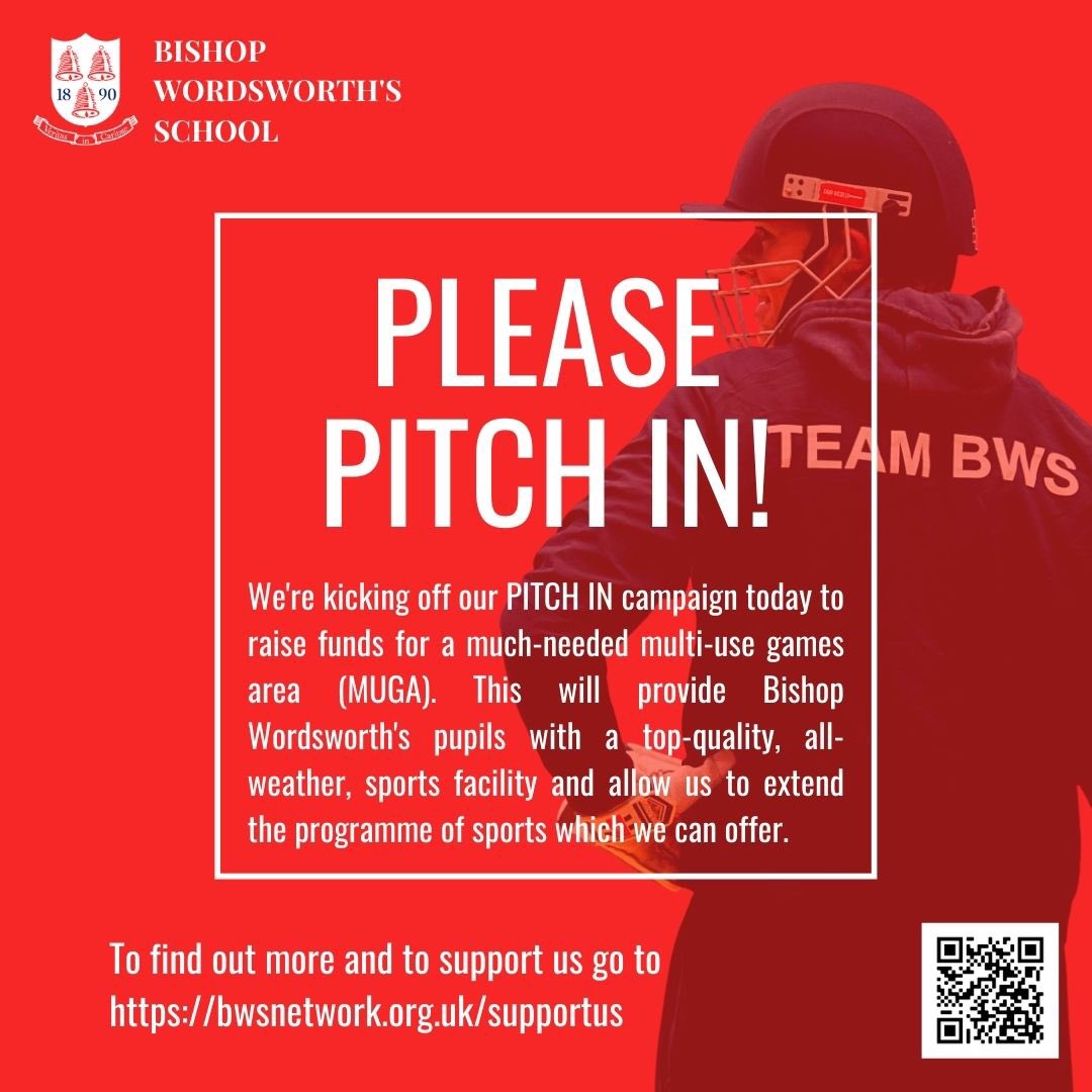 Please support &amp; share. Our PITCH IN campaign for a MUGA at Britford Lane will provide a much needed additional teaching space, all weather surface and outdoor cricket nets to support all year round delivery. <a href="/BWordsworths/">Bishop Wordsworth's</a> bwsnetwork.org.uk/supportus