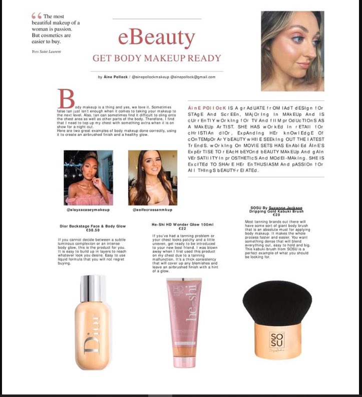 We love when our products get mentioned in the press! Thank you @LiffeyChamp and @tallaghtecho for featuring our Concealers and Kabuki Brush 💕 #SOSUCosmetics