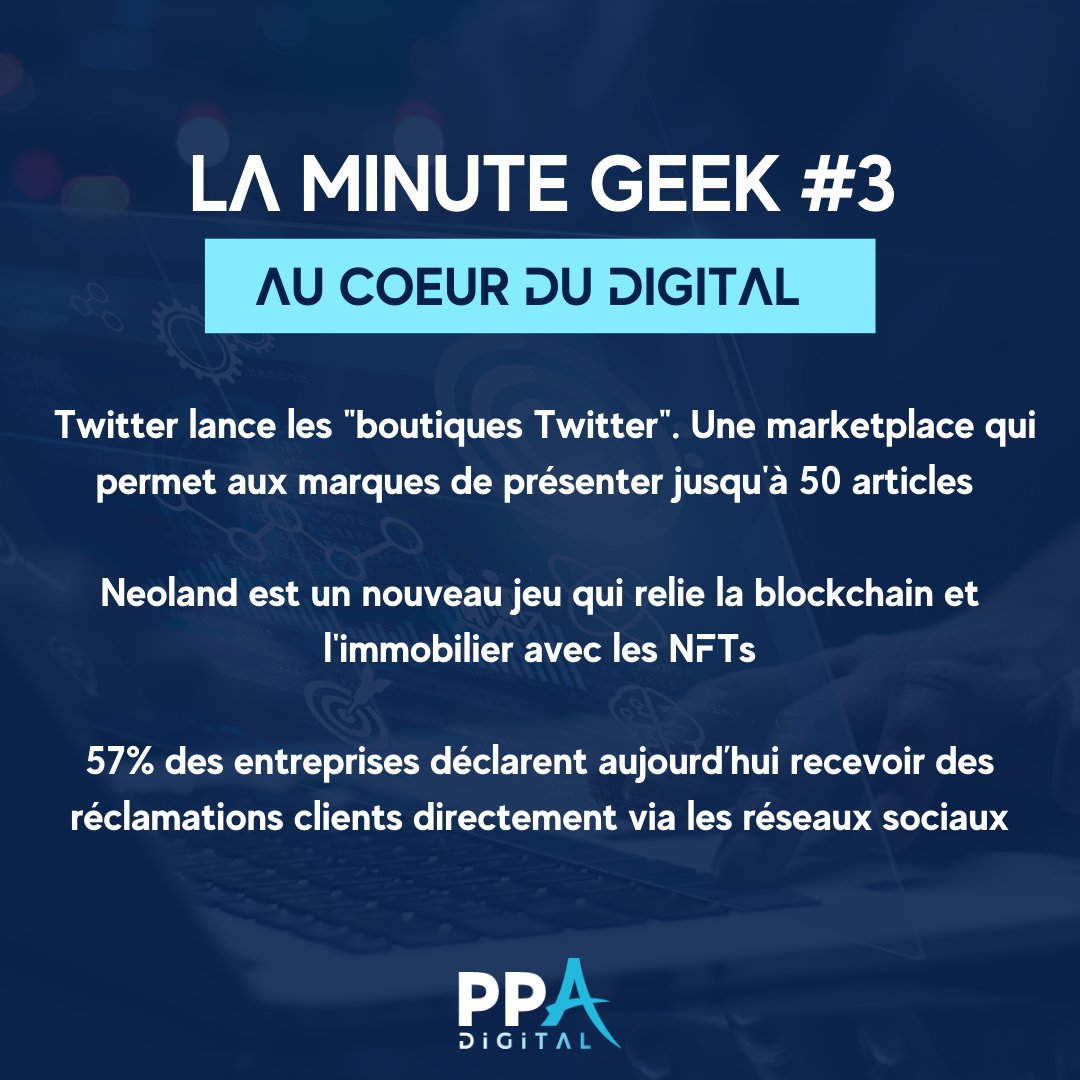 PPADigitalFr's tweet photo. 🚨 C'est l'heure de la Minute Geek ! Ton rendez-vous qui décrypte l'actualité du digital chaque semaine.
C'est le moment de découvrir les actualités de la semaine ! 🔥
#PPADIGITAL #bedigital #Actualité #geek https://t.co/F0EqQVmHOx