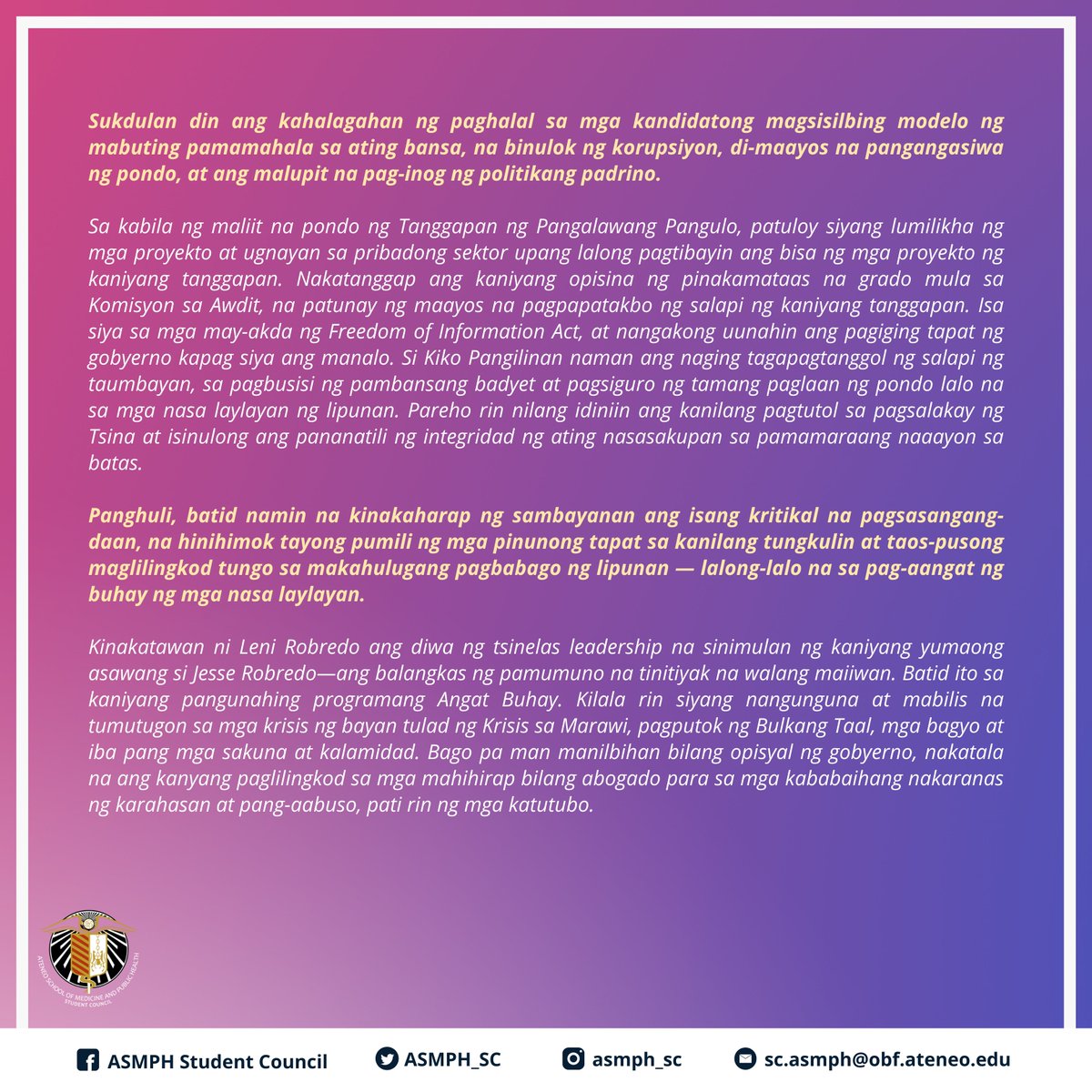 ASMPH Student Council tweet media