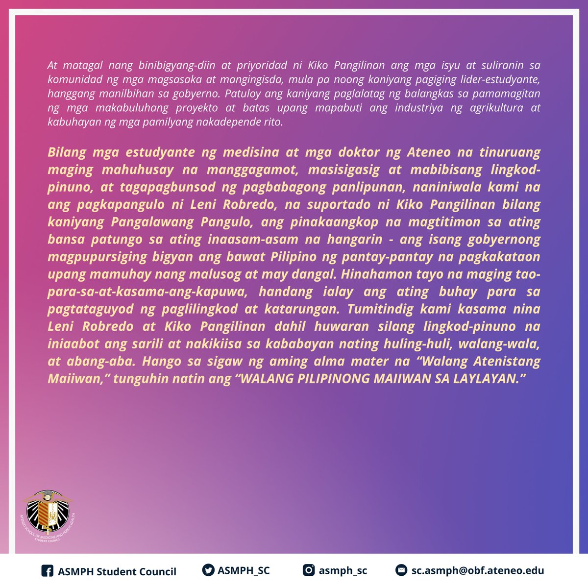 ASMPH Student Council tweet media