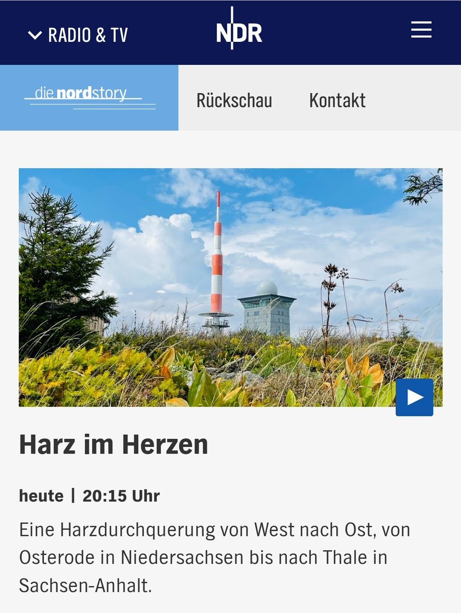 Falls jemand der Hörer*innen noch nicht genug über den Harz erfahren hat, hier ein ganz exklusiver TV-Tipp für heute Abend 😎 //Marco