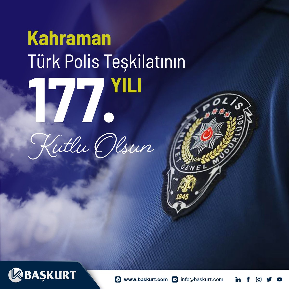 Türk Polis Teşkilatının kuruluşunun 177. yıldönümünü kutlu olsun...

#TürkPolisTeşkilatı177Yaşında #türkpolisi #polishaftası #türkpolisteşkilatı