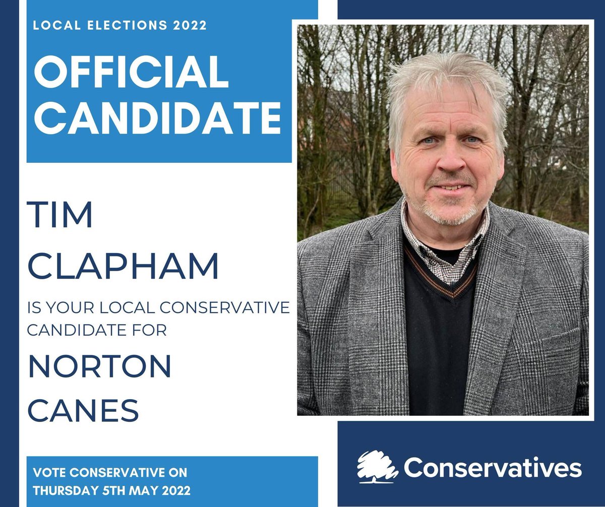 CannockChaseC's tweet photo. CANDIDATE ANNOUNCEMENT!

Tim Clapham is your Local Conservative Candidate for Norton Canes in the 2022 Local Elections!

Make a difference in Norton Canes and elect Tim Clapham!

Vote Conservative on Thursday 5th May!

#LocalElections #VoteConservative https://t.co/3CxB0KSKn1
