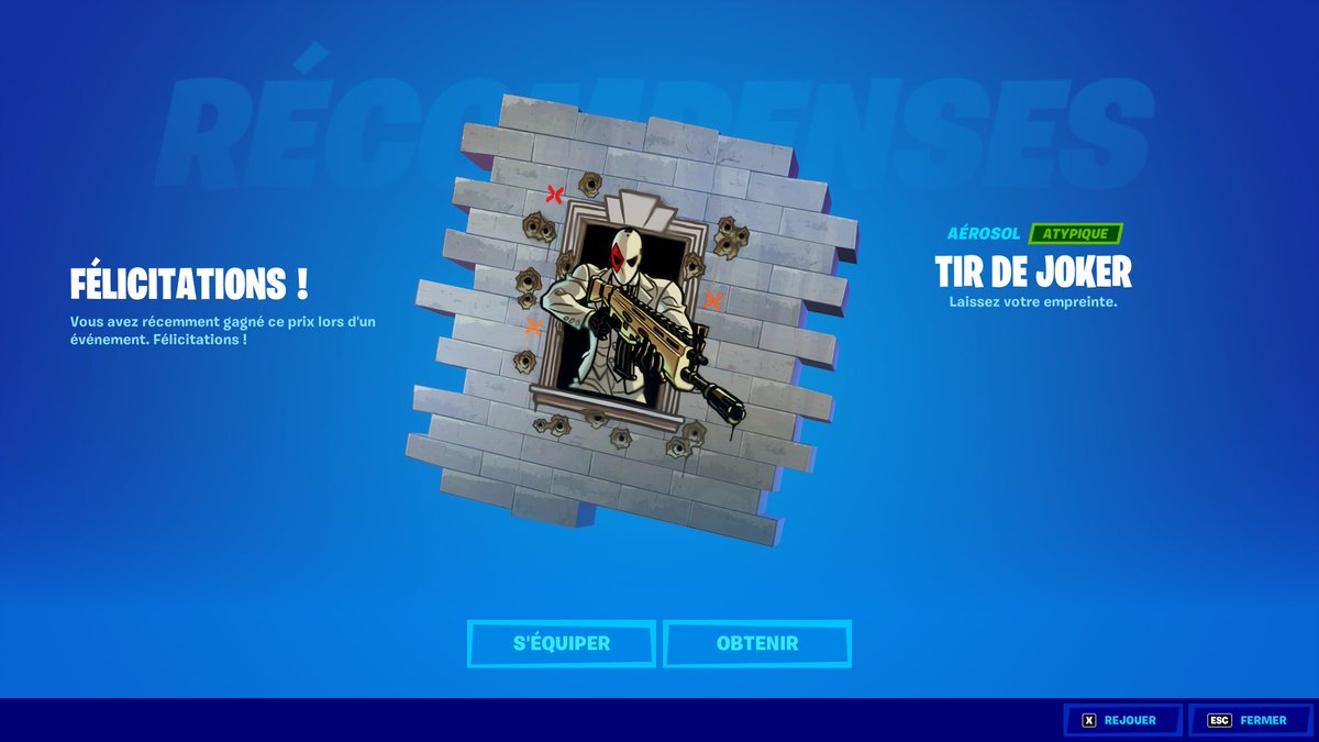 Jolan_YT's tweet photo. CE SPRAY EST GRATUIT ! 🎁 (FORTNITE ZERO BUILD TRIALS)
#Fortnite #TirDeJoker #WildShot #ZeroBuildTrials
➡️ https://t.co/DfqkRLoiyw https://t.co/jfaiZnWfGe