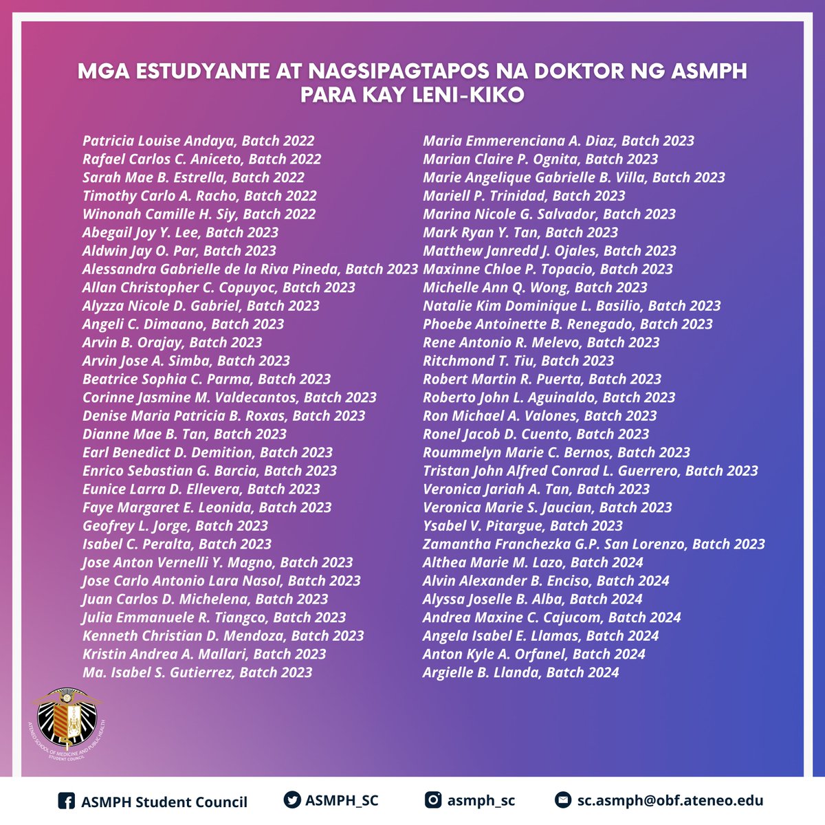 ASMPH Student Council tweet media