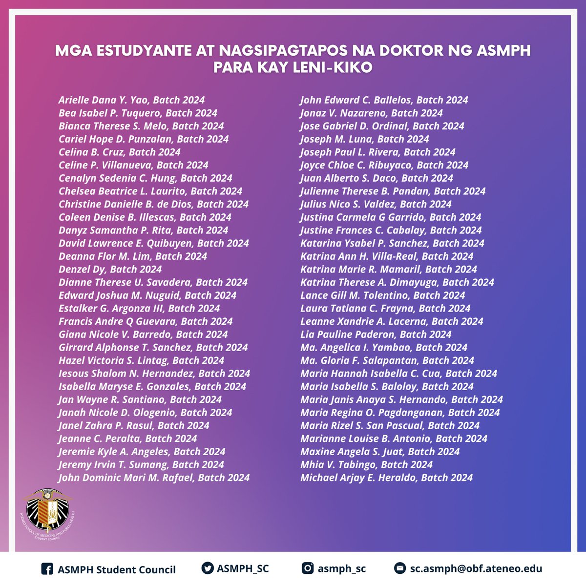 ASMPH Student Council tweet media