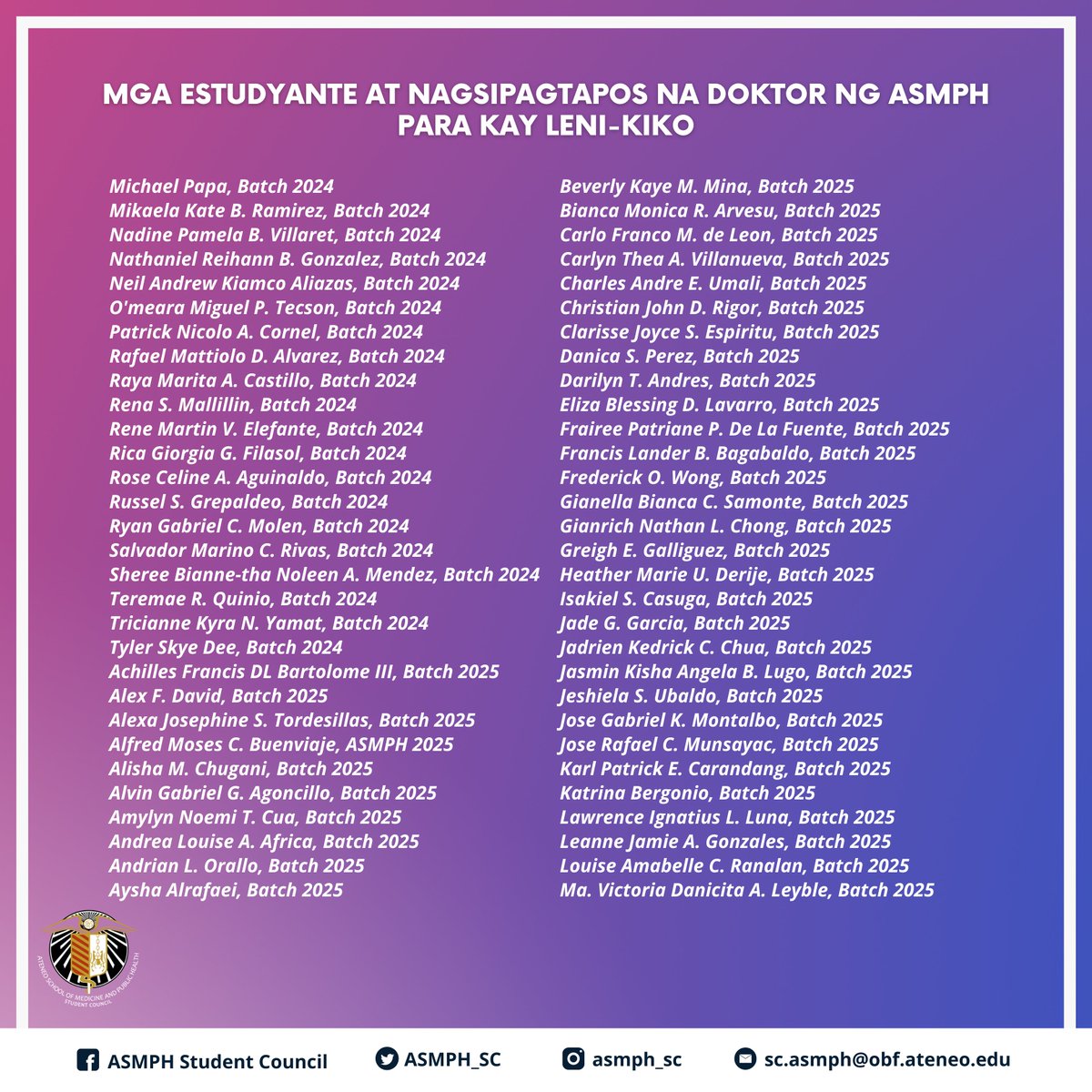 ASMPH Student Council tweet media