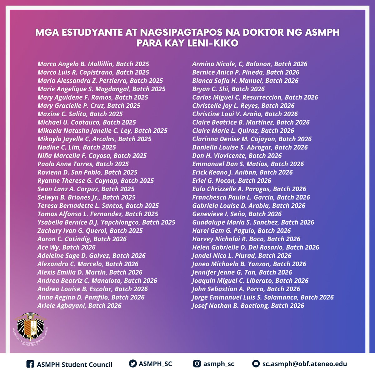 ASMPH Student Council tweet media