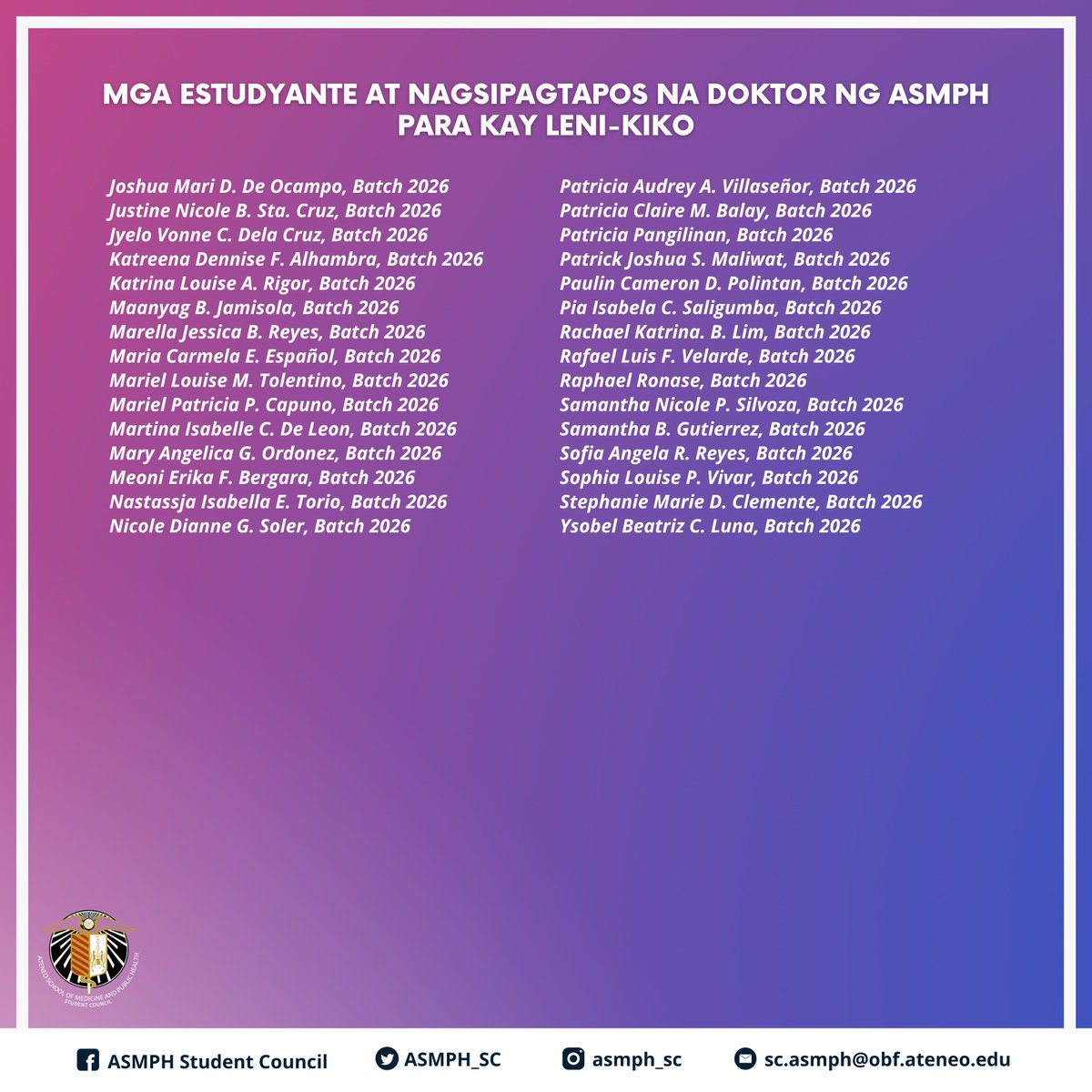 ASMPH Student Council tweet media