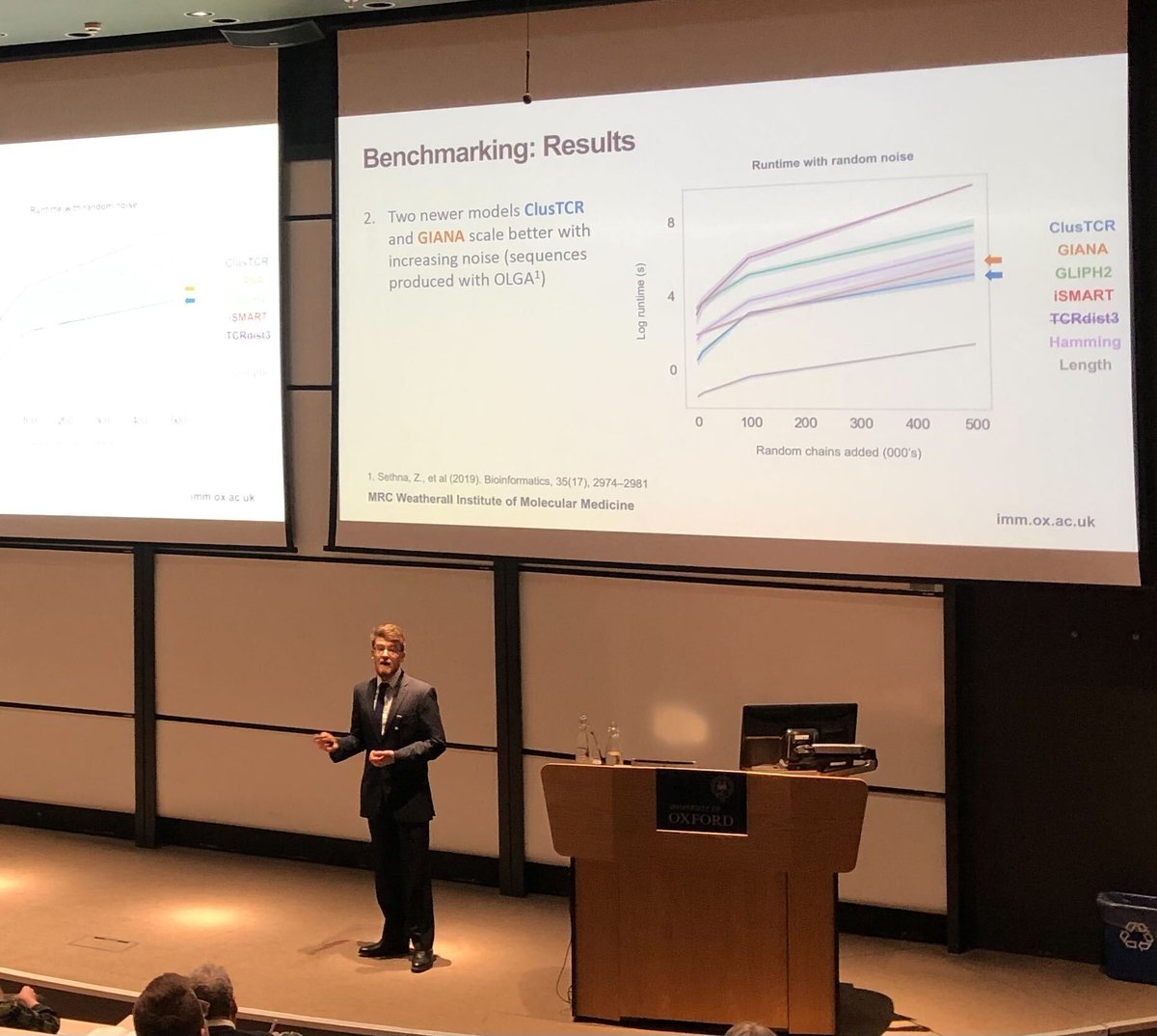 OxImmuno's tweet photo. #Machinelearning and statistical inference of #antigenspecificity of T cells from multi-omic bulk and single cell data #TCRprediction from @hudd_ox from
@hashemkoohy #OIS2022 https://t.co/i2OYJOaOVj