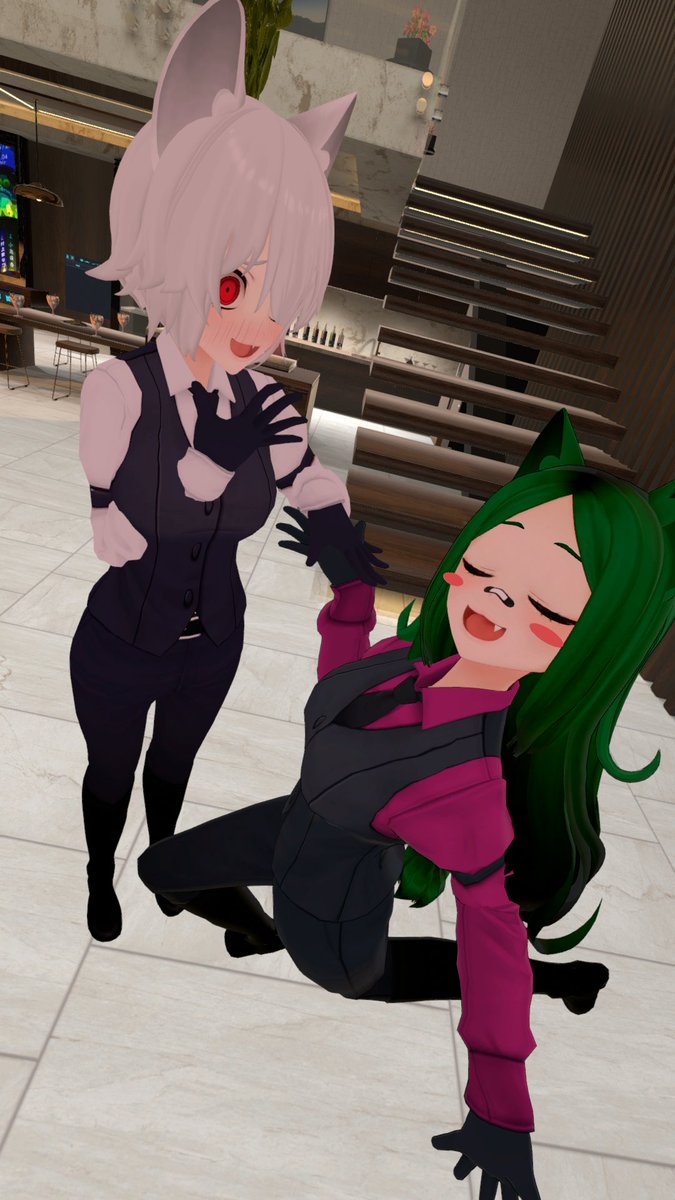 VRTIZURU's tweet photo. ぷろぽーずふう!たからづかみたい~✨
#VRChat
#HelltakerCerberus https://t.co/2JI6rsDO9U