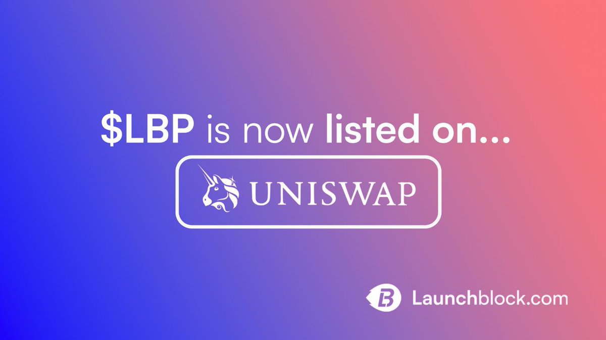 launchblockcom's tweet image. $LBP is now listed on @Uniswap 🦄

Use this DeX to buy $LBP and head over to Launchblock.com to stake and participate in our IDO’s

📈 Uniswap trading: app.uniswap.org/#/swap?chain=m…

🟣 Official $LBP contract address: 0xa23c1194d421f252b4e6d5edcc3205f7650a4ebe

$LBP