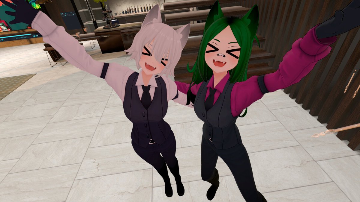 VRTIZURU's tweet photo. ぷろぽーずふう!たからづかみたい~✨
#VRChat
#HelltakerCerberus https://t.co/2JI6rsDO9U