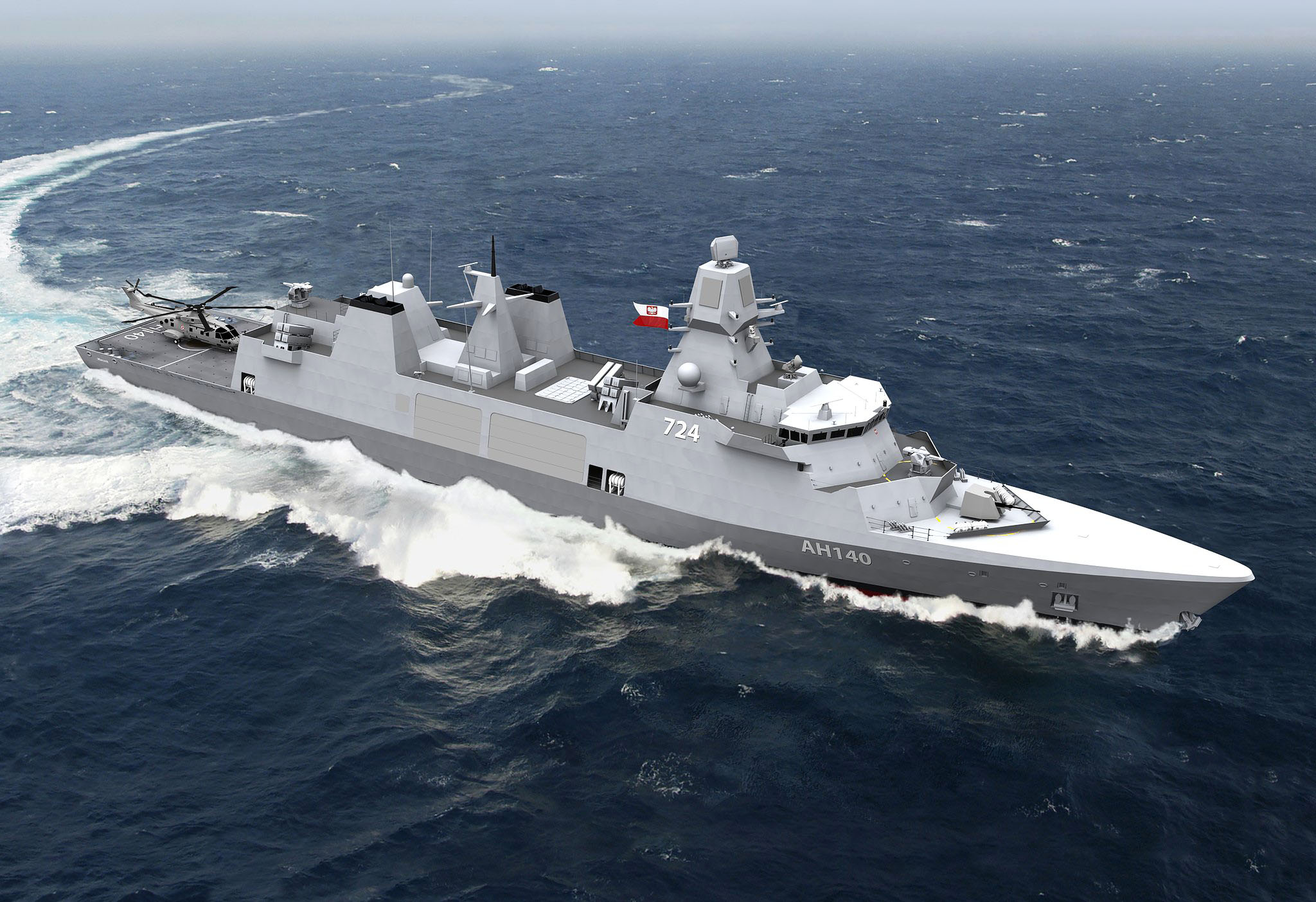 Navy Lookout Latest Visualisation Of Arrowhead 140 Type 31 Derivative For The Polish Navy S Swordfish Frigate Programme Miecznik Armed With 16 X Rbs Mk3 4 Ashm 24 X Sea Ceptor Sam