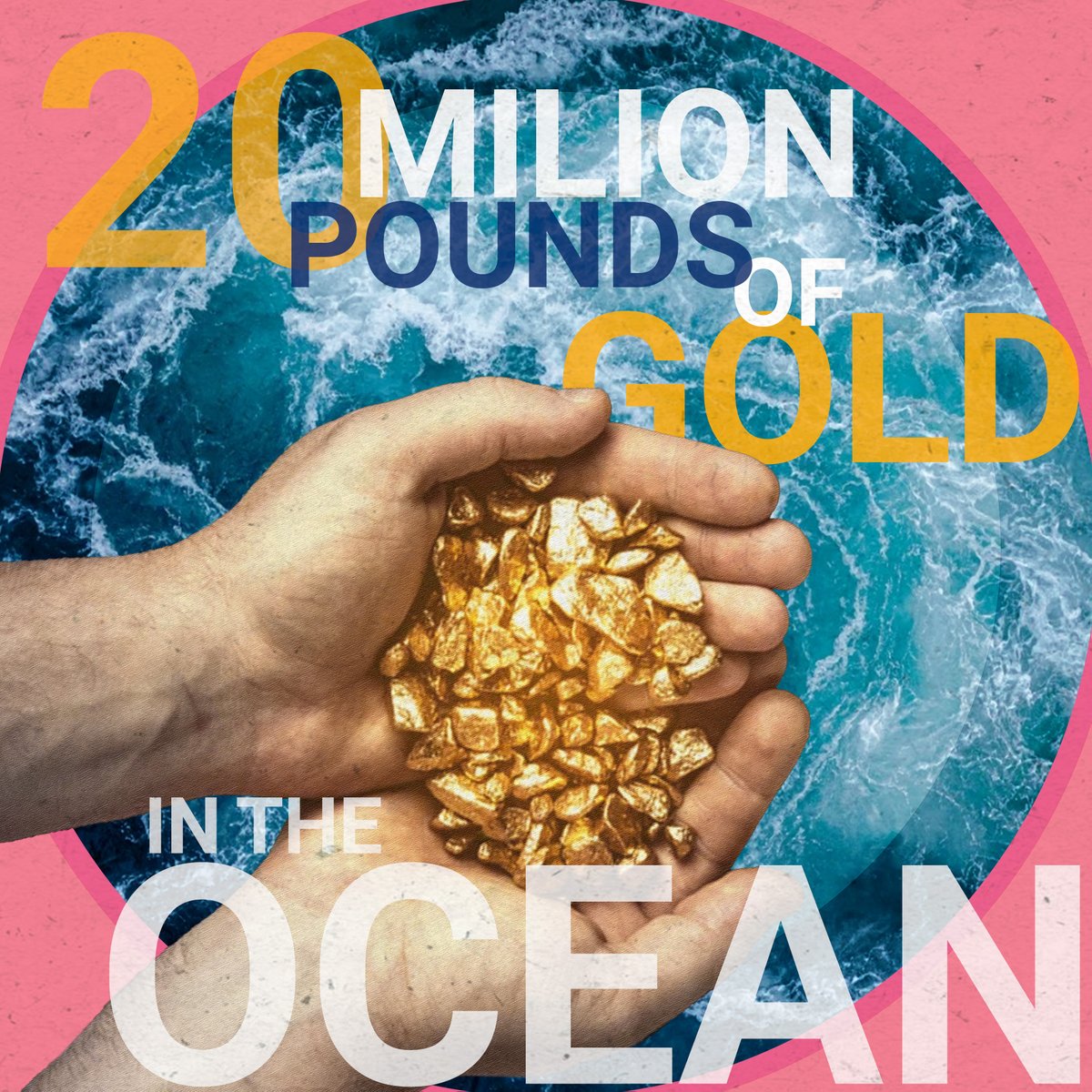 How much gold is in the Ocean? 
The ocean contains 20 million pounds of #gold.​ 
Finding gold in ocean waters would be like looking for sugar grains in unstirred coffee. Gold ores can be found on the seafloor, but these deposits are encased in layers of rock. 
#Science #Facts