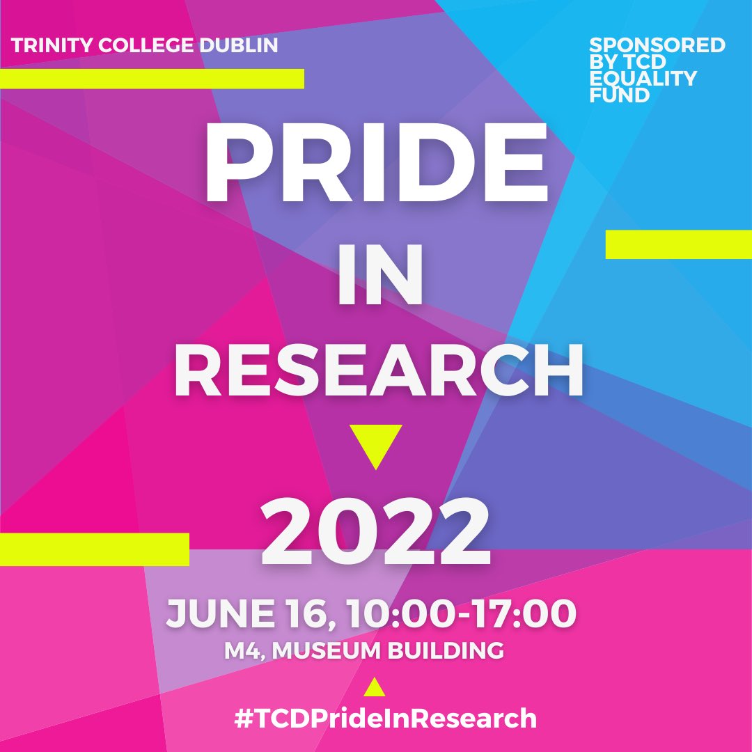 Wondering how to celebrate #PrideMonth? Want to know more about exciting research being done by #LGBTQ+ people <a href="/tcddublin/">Trinity College Dublin</a>? Join us on June 16 for our first in person event celebrating LGBTQ+ people in academia 🏳️‍🌈🏳️‍⚧️ Register &amp; submit an abstract at link in bio! #PrideinResearch
