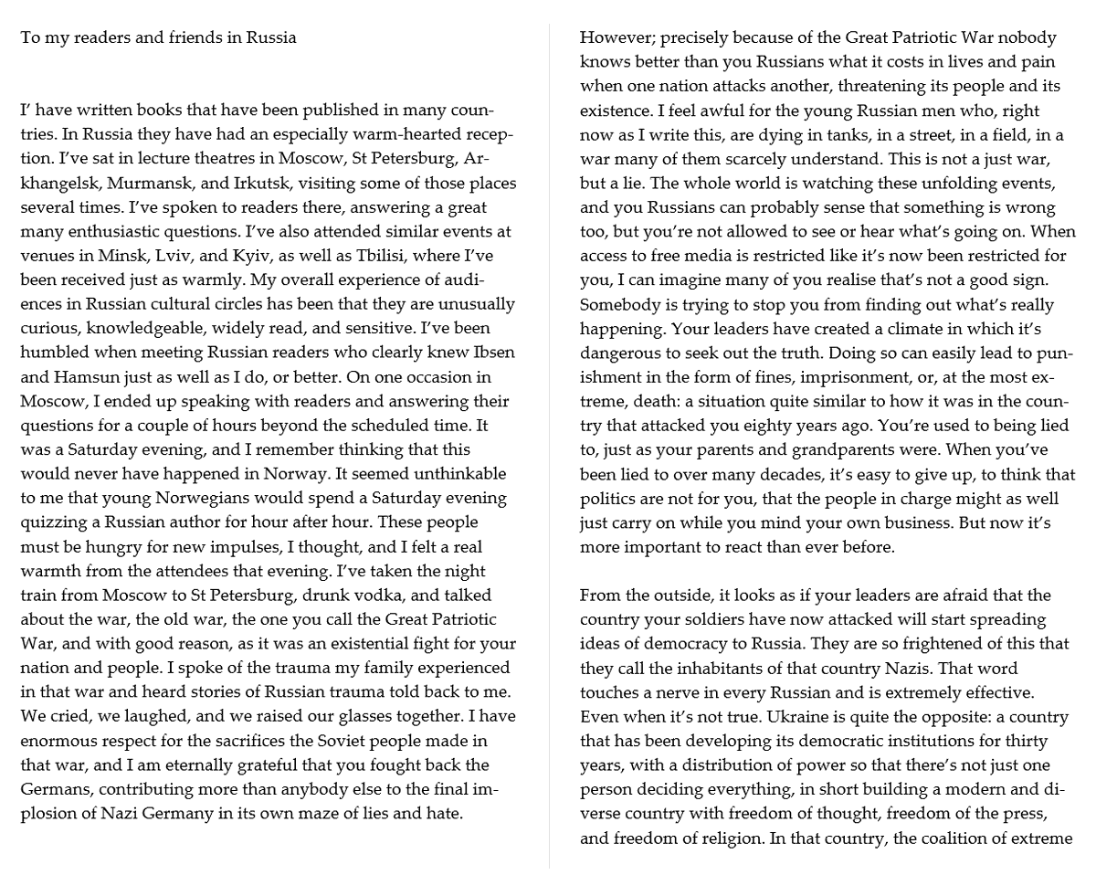 erlendloe's tweet photo. English version.
Please spread it everywhere.
Russian version was posted yesterday.

To my readers and friends in Russia https://t.co/UNhfnkUdTe