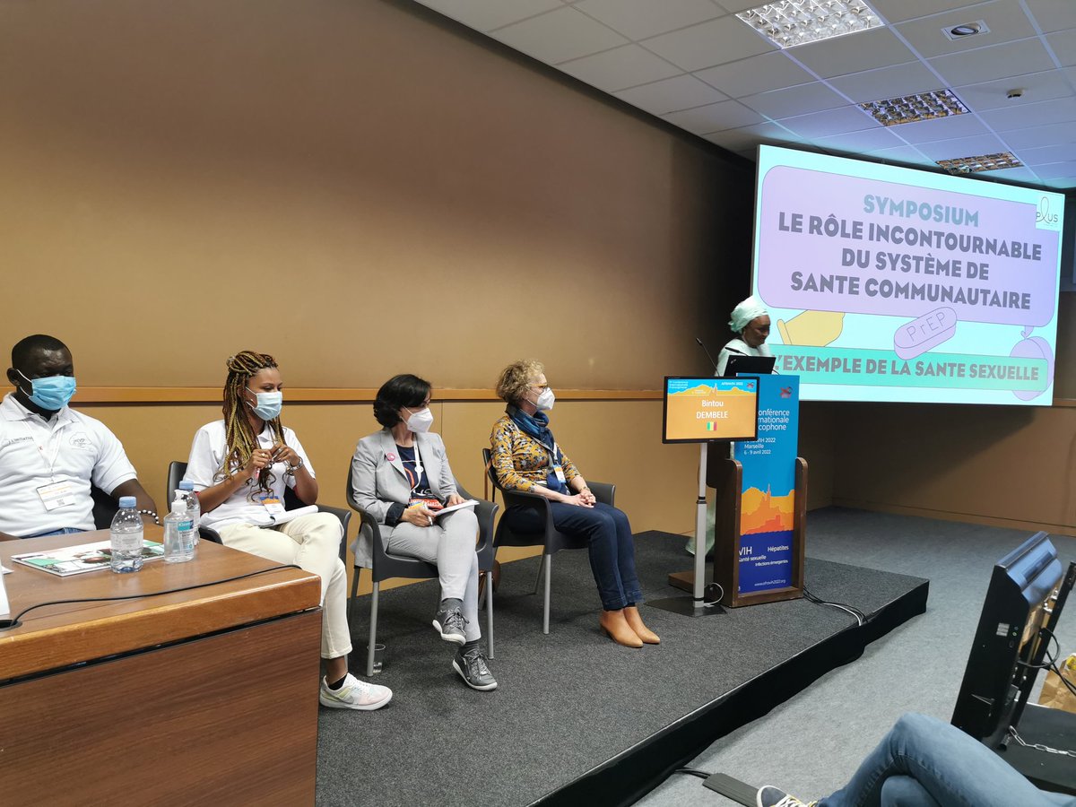 CoalitionPLUS's tweet photo. [#AFRAVIH2022] 

Notre symposium sur la santé sexuelle commence maintenant en salle Endoume 1 ! Interventions de Bintou Dembélé @arcadplus, Amira Herdoiza @CKimirina, Hélène Rossert, experte en santé communautaire et ancienne Vice Présidente du @GLOBALFUND @ongpils @Initiative5PC https://t.co/k2lzqSPY6E