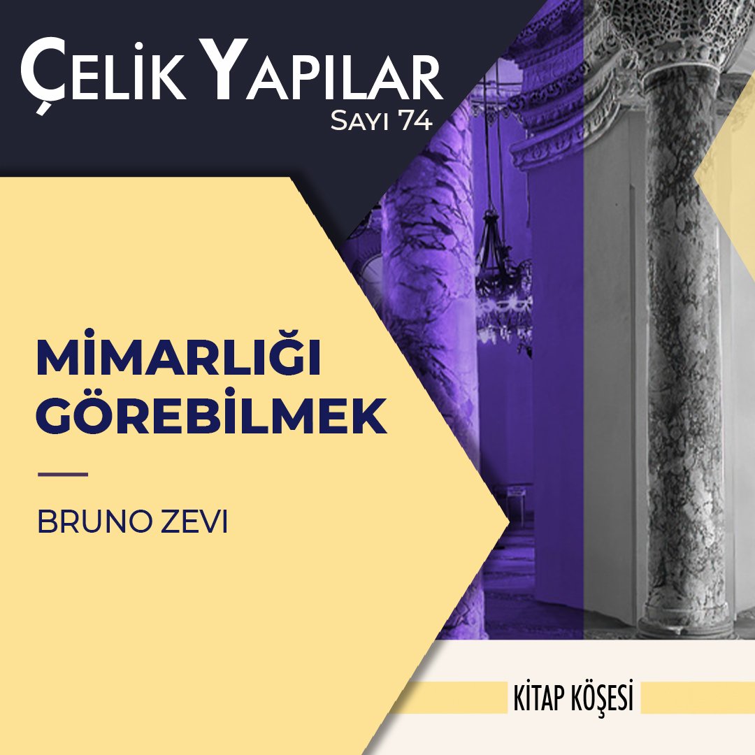 "Mimarlığı Görebilmek", mimari gerçekliği çeşitli faktörler üzerinden tanımlayan ve farklı yaklaşımları irdeleyen bir eser.  Bruno Zevi bu kitabıyla, modernist mimarlık yazınının en parlak örneklerinden birini veriyor.
Kitapla ilgili ayrıntılar için… tucsa.org/tr/celik_yapil…