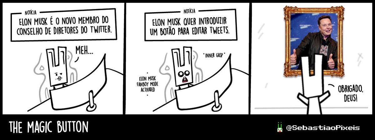 SebastiaoPixeis's tweet photo. Tudo o que queríamos nesta semana! Thank you, god almighty!

#elonmusk #twitter #editbutton #musktweets #hotnews #FirstWorldProblems https://t.co/C5wCBvU9lE
