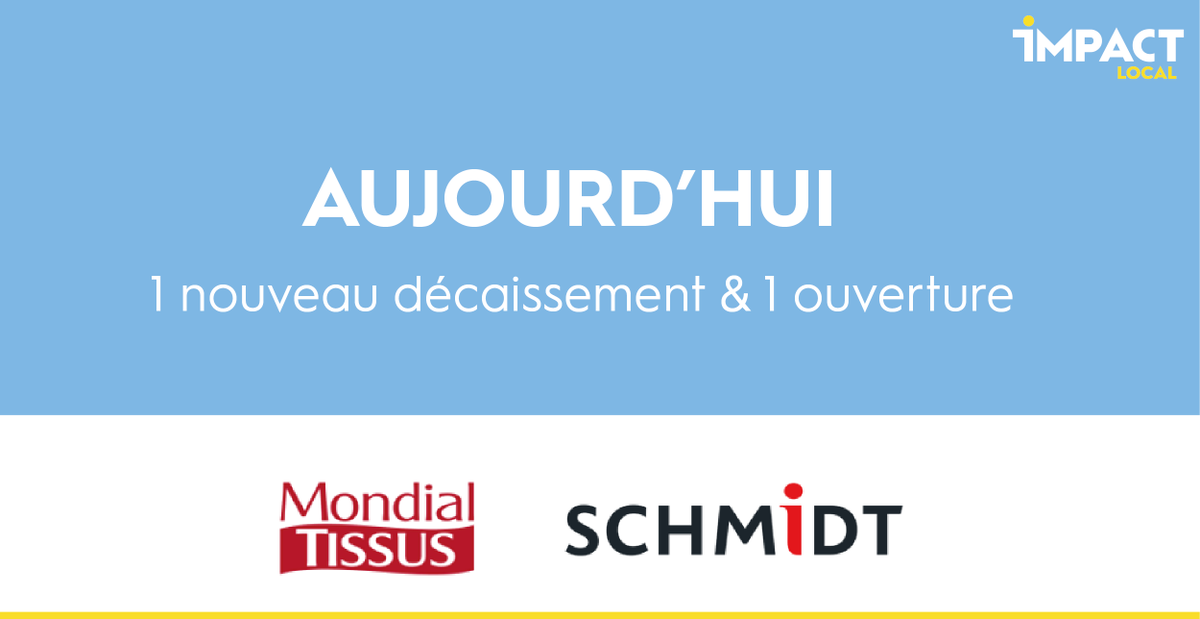 Bilan du jour : un décaissement et une ouverture !🎉
➡️Accompagnement de Marion Laborie, une jeune entrepreneuse de Brive-la-Gaillarde (19), dans son projet de franchise Mondial Tissus. 
➡️ Ouverture d'une enseigne SCHMIDT à Rumilly (74) Laurent Rascle, son dirigeant.