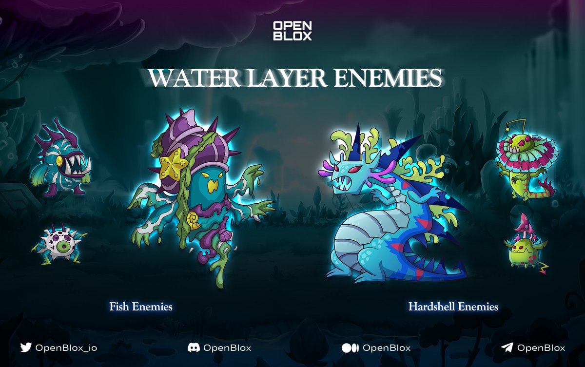 The water layer in the #Bloxverse is home to Hardshell and Fish. 🌊

The peaceful waters are often disturbed by these enemies. Can you fight them back and protect what is yours?