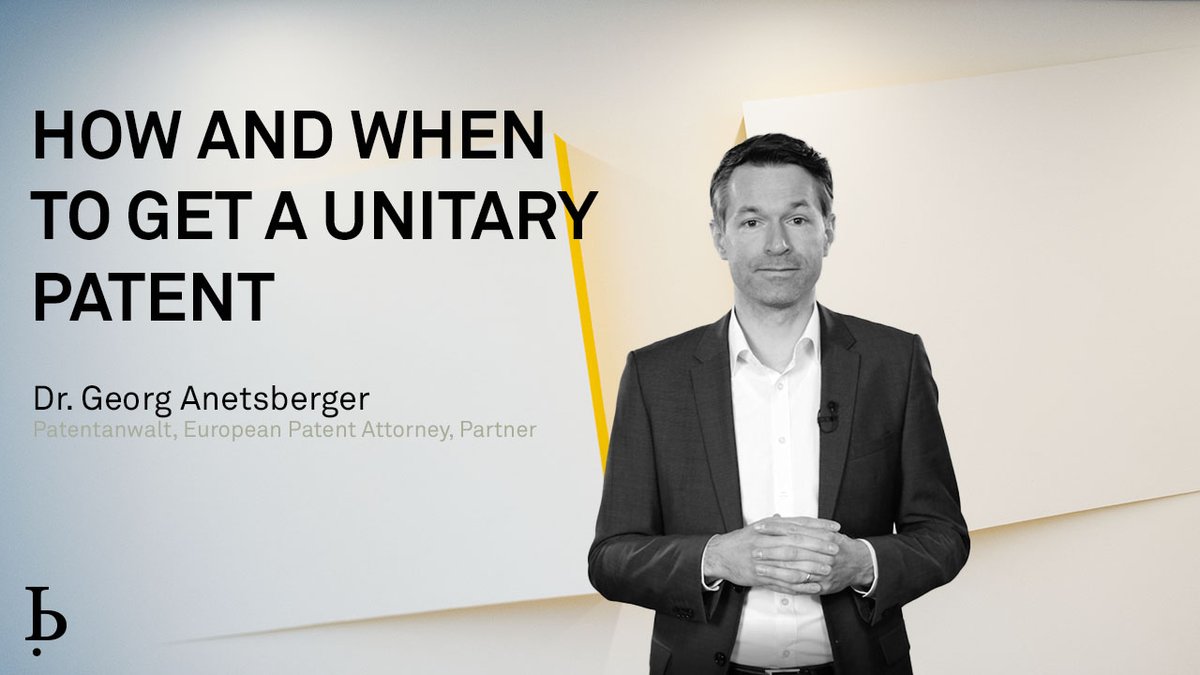 bardehleIP's tweet photo. ❓Which steps do applicants need to take to obtain a #UnitaryPatent? What is the timeline of the UP system?
💡In our #IPQuickTip, our #PatentAttorney Dr. Georg Anetsberger explains why the creation of a strong #PatentPortfolio is really worth the effort.
▶️https://t.co/DcxOqkM0x2 https://t.co/KJqky6XJUi
