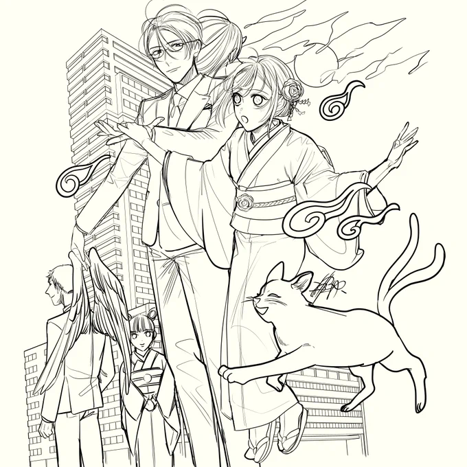 4月22日(金)より、KADOKAWA COMIC BRIDGEにて、マサト真希先生(@masatomaki )原作「百鬼夜行とご縁組 あやかしホテルの契約夫婦」のコミカライズ連載が始まります。ついに情報解禁です!同日発売の原作5巻の帯及びその他諸々にも告知でお邪魔しています…! https://t.co/wsJxWt41x9 