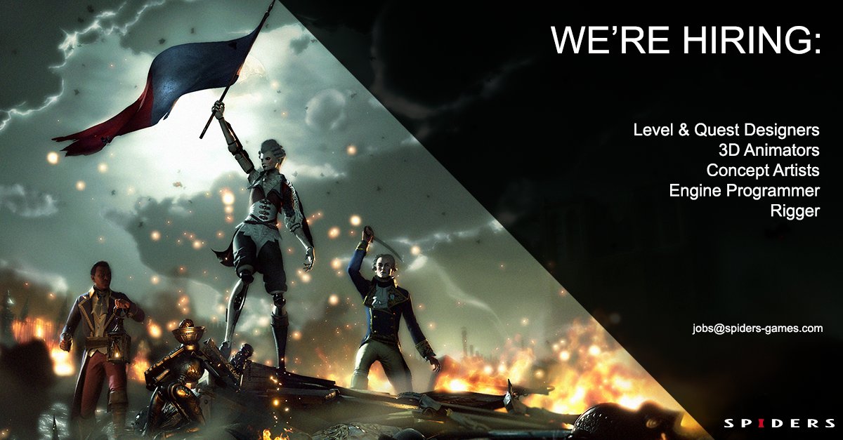 We are looking for new talents to join our teams for our future projects!

Our open positions:
🇫🇷 afjv.com/societe/452-sp…
🇬🇧 spiders-games.com/jobs

Are you ready for new challenges? We are eager to meet you!