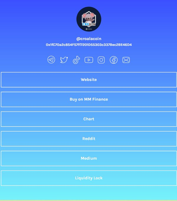 Croala_Coin's tweet photo. Have you looked at #CroalaCoin linktree ? make sure to follow us on all social media platforms. Soon everyone will be talking about #CroalaCoin 
https://t.co/xCdQR6Ek5h

#CROALA #CRO #crofam #cronos #CronosChain #BSC #eth #BTC https://t.co/Y8nld1OTRz