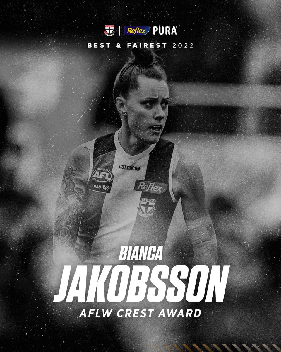 The ultimate teammate ❤️ 

As voted by her peers, Bianca Jakobsson has received this year's AFLW Crest Award.

#TogetherWeRise