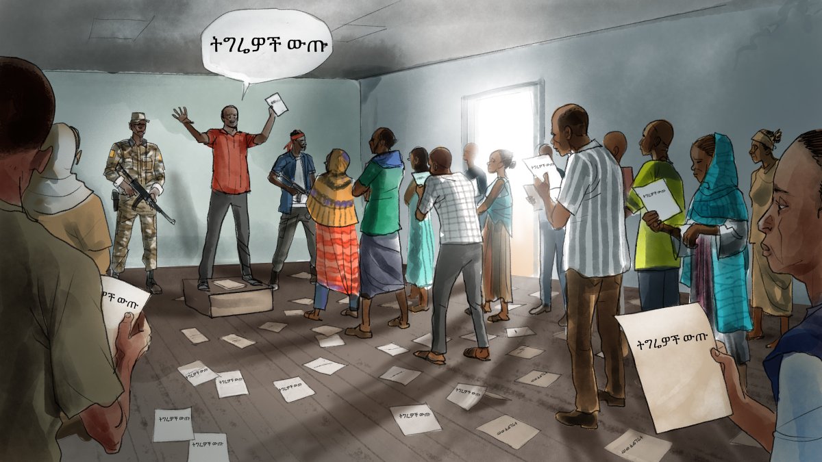 AmnestyEARO's tweet photo. Tigrayans received ultimatums with deadlines to leave. A 45 yr old woman from Baeker said: “Every night they keep saying ‘Tigrayans, go out we will kill you...Go out of the area.” 

New @hrw @amnesty report on ethnic cleansing in Western #Tigray: https://t.co/IixcSwAiSu https://t.co/iThOorkHxO