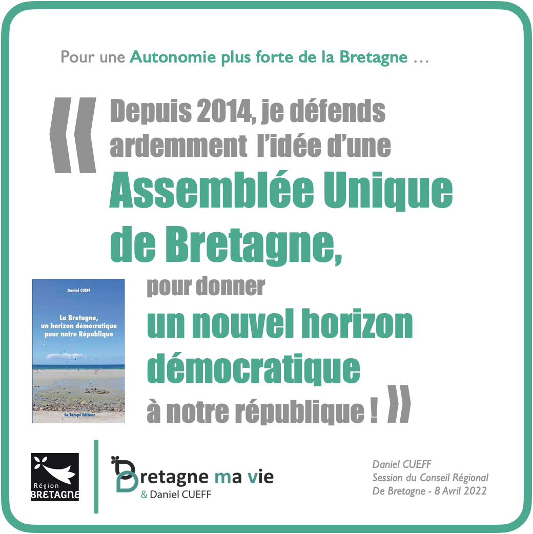 ElusBMV_Breizh's tweet photo. A l'occasion du vote du voeu "Pour une Bretagne autonome dans une République des territoires aux fondations démocratiques fortifiées", Daniel CUEFF Bretagne  rappelle l'importance d'oeuvrer pour une #Assembléeunique de Bretagne

#BZH, #citoyen #Autonomie https://t.co/0PC5jUros3