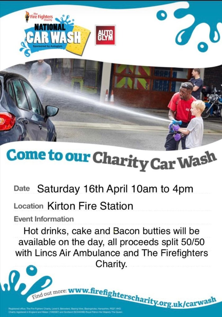 💦💦 Saturday 16th April Easter weekend we will be holding a charity car wash at our station. Come and support our two great charities and let the crew make your vehicles shine. Or just pop in and see the crews to show your support. 💦💦💦🚙🛻🚗🚜