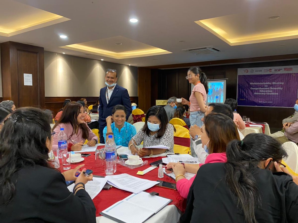 UNFPANepal's tweet photo. National #CSE Advocacy Coalition formed!
Congrats @YUWAtweets &amp; @Vis_Im as Chair &amp; Co-chair of the coalition after an intense discussion among the experts &amp; stakeholders in Kathmandu.  
The coalition aims to advance CSE through human rights and gender transformative approach. https://t.co/L8Q6jQbD6h