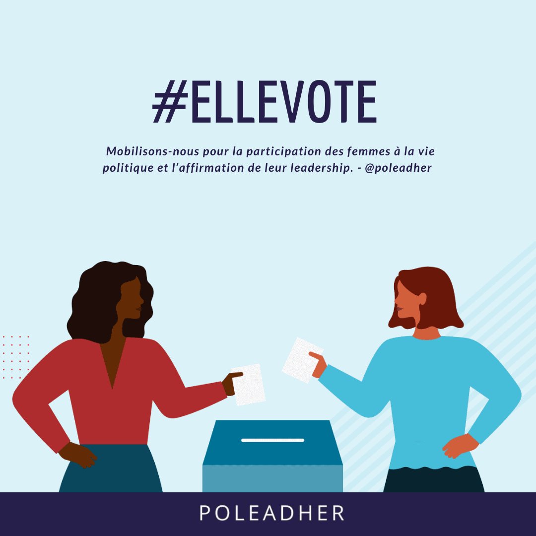 poleadher's tweet photo. #ELLEVOTE 🇫🇷 - Mobilisons-nous pour la participation des femmes à la vie politique et l’affirmation de leur leadership - @poleadher #presidentielles2022 #vote #Elections2022 #droitsdesfemmes #droitdevote #leadershipfeminin #politique https://t.co/7zN8VtNuMY