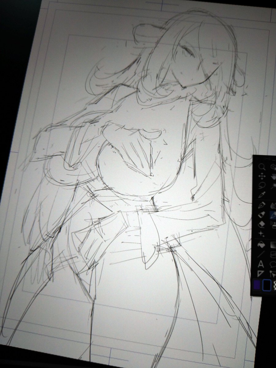 しつこいようですけど、クリスタの3Dポーズ人形は便利。 