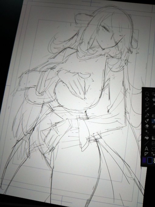 しつこいようですけど、クリスタの3Dポーズ人形は便利。 