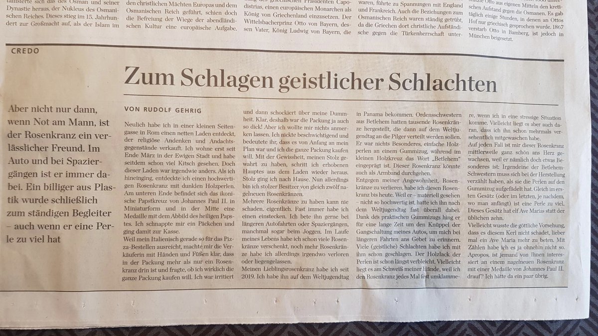 RudolfGehrig's tweet photo. Ich bekenne: auch ich bin Teil der #Rosenkranzfraktion. https://t.co/tRCJ36kwLP