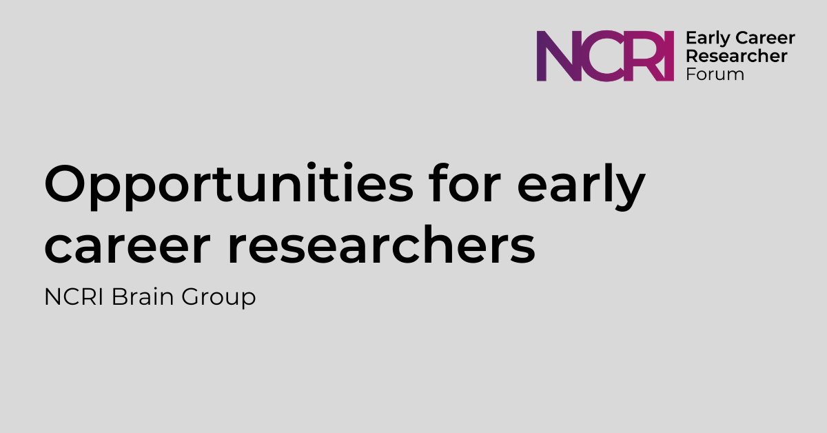 NCRI_partners's tweet photo. If you are an #EarlyCareerResearcher working in #BrainTumours take a look at these opportunities to work with the NCRI #Brain_Group
➡️ https://t.co/FyM3MPkvcP https://t.co/qxBhlR67to